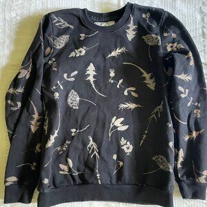 Hand & Shadow X Skinny Sweats botanical print sweater, Black, size XS